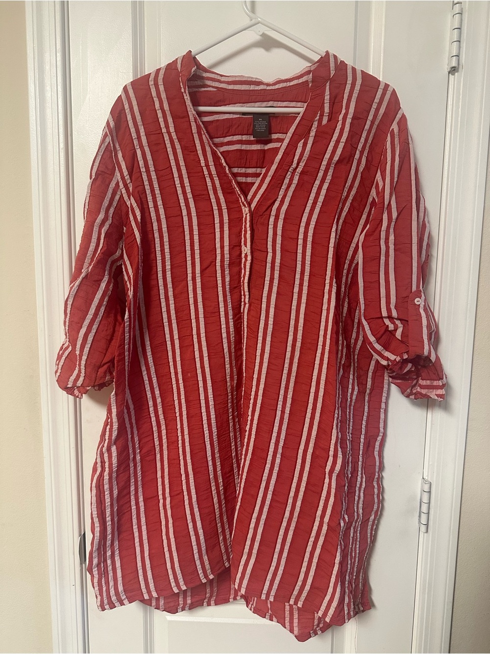 Chelsea & Theodore Red and White Striped Dress